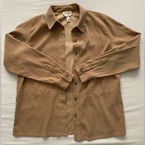 Women’s Tan Button Down Throwover